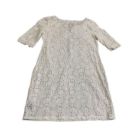 Nicole by Nicole Miller Dress Womens 8 Feminine White Lace Cottage Core Tunic - Picture 3 of 13